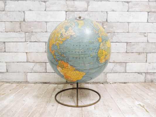 米国地球儀メーカー George F. Cram Co. 地球儀 Scholastic World Globe 12inch USビンテージ ●