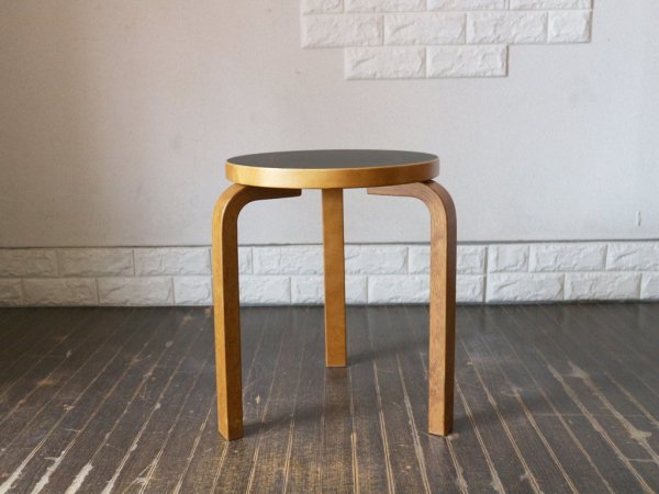 アルテック artek スツール60 STOOL60 アアルトスツール スコープ別注 ブラック ハニーステイン アルヴァ アアルト ◎