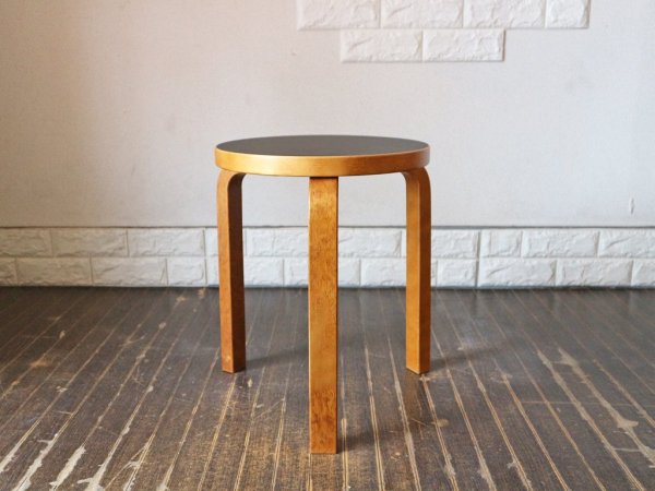 アルテック artek スツール60 STOOL60 アアルトスツール スコープ別注 ブラック ハニーステイン アルヴァ アアルト ◎