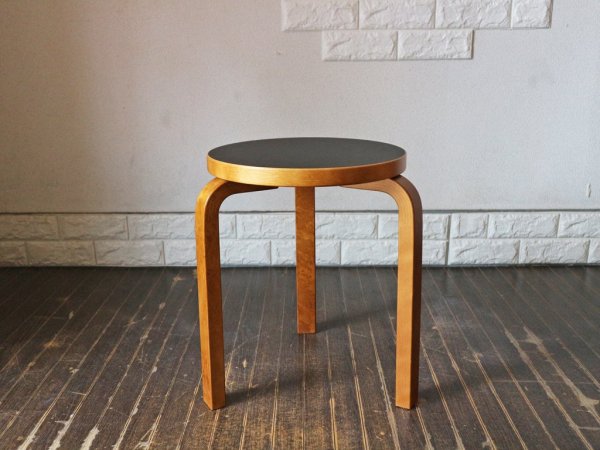 アルテック artek スツール60 STOOL60 アアルトスツール スコープ別注 ブラック ハニーステイン アルヴァ アアルト ◎