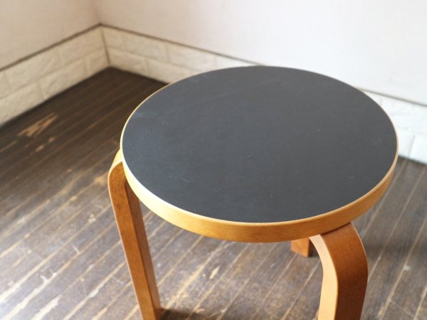 アルテック artek スツール60 STOOL60 アアルトスツール スコープ別注 ブラック ハニーステイン アルヴァ アアルト ◎