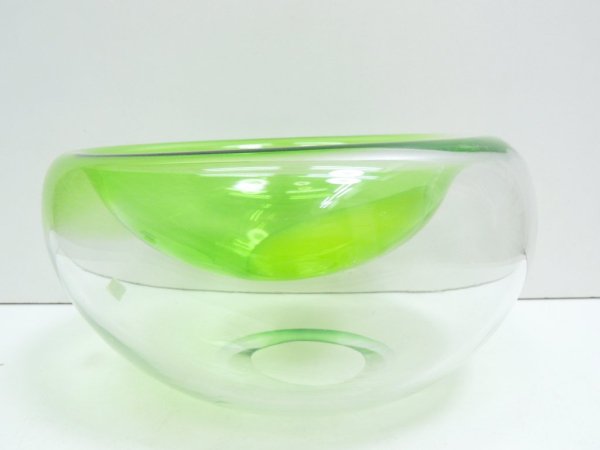 デンマーク ビンテージ Danish vintage ガラス ボウル Glass bowl 大型 グリーン ◇