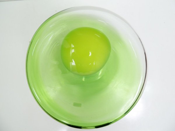 デンマーク ビンテージ Danish vintage ガラス ボウル Glass bowl 大型 グリーン ◇