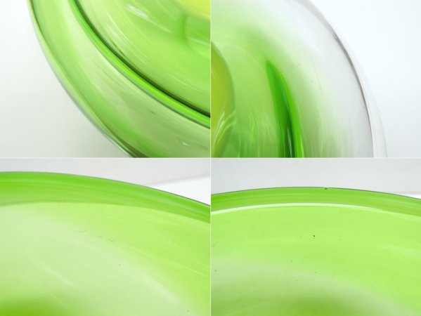 デンマーク ビンテージ Danish vintage ガラス ボウル Glass bowl 大型 グリーン ◇