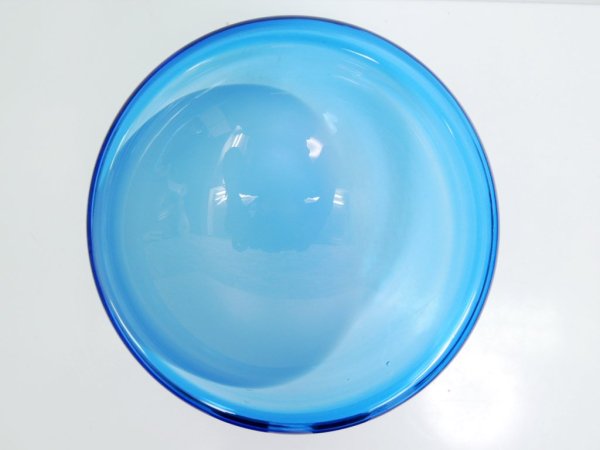 デンマーク ビンテージ Danish vintage ガラス ボウル Glass bowl 大型 ブルー ◇