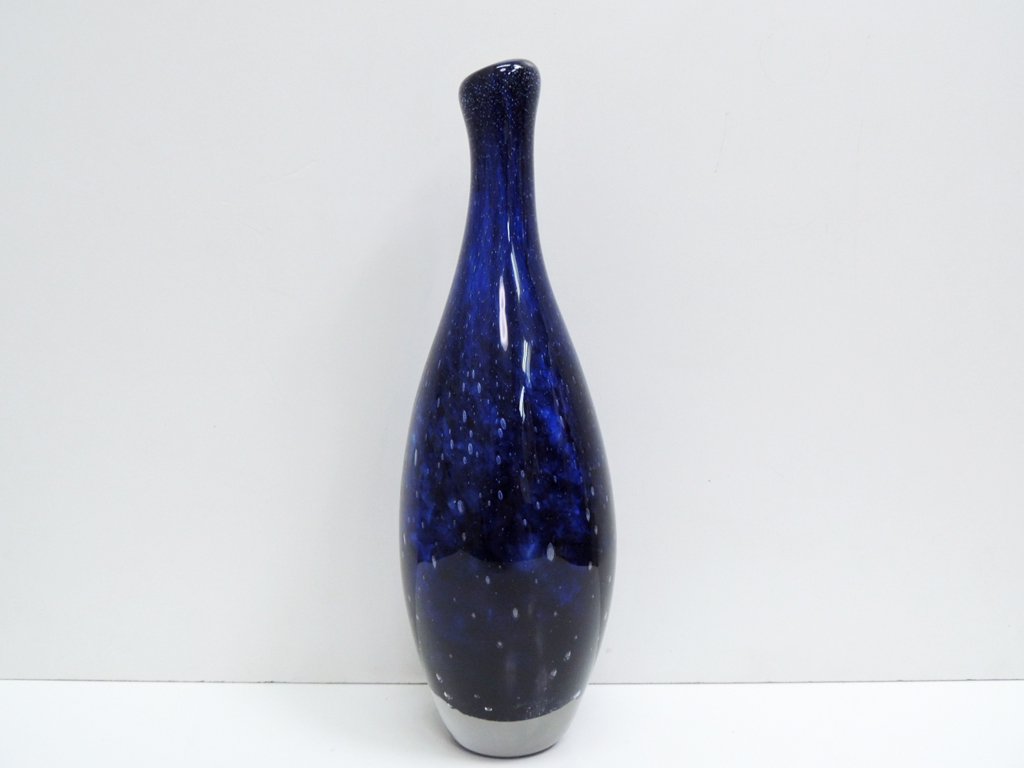 イタリアモダンデザイン italy modern design ブルーガラス blue glass フラワーベース ♪