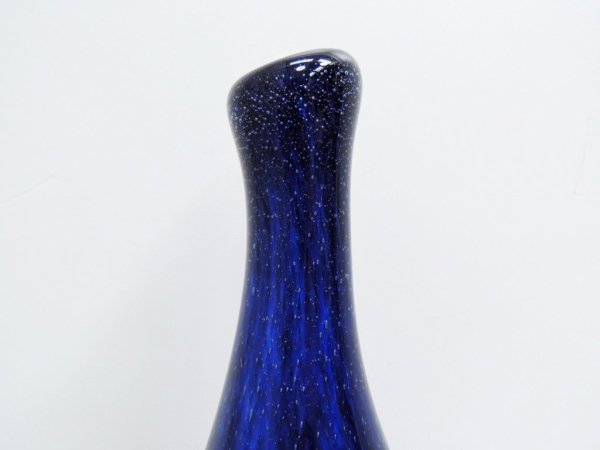 イタリアモダンデザイン italy modern design ブルーガラス blue glass フラワーベース ♪