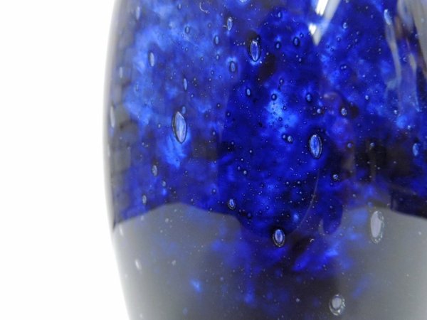 イタリアモダンデザイン italy modern design ブルーガラス blue glass フラワーベース ♪