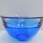 オレフォス ORREFORS 2トーン ガラスボウル glass bowl ブルー ビンテージ スウェーデン ●