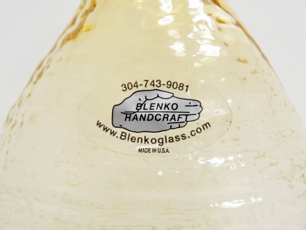 Blenko Glass Company ガラス フラワーベース USビンテージ 手吹き ●