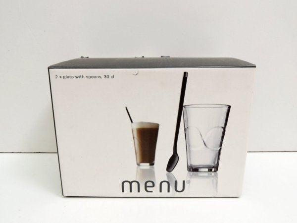 メニュー menu グラス & スプーン セット glass with spoons 300ml 箱付き 未使用品 ●