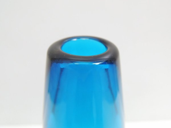 イタリアモダンデザイン italy modern design ブルーガラス blue glass フラワーベース ●