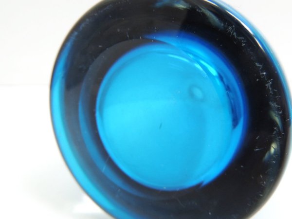 イタリアモダンデザイン italy modern design ブルーガラス blue glass フラワーベース ●