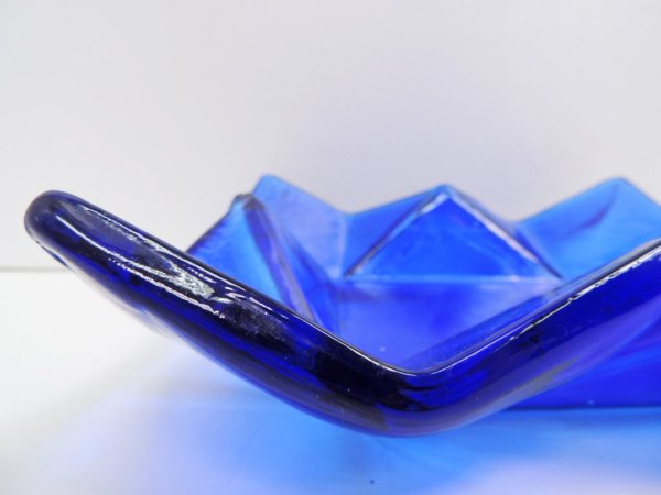 イタリアモダンデザイン italy modern design ブルーガラス blue glass フルーツプレート ●