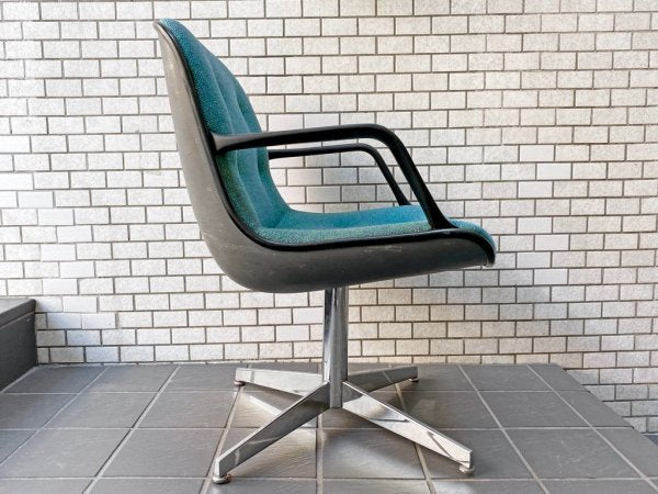 スチールケース Steelcase 451 デスクチェア アームチェア グリーンファブリック ミッドセンチュリー USビンテージ ■