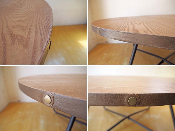 ダルトン DULTON スミス コーヒーテーブル SMITH Coffee table アッシュ×アイアンレッグ＆レザーテープ ★