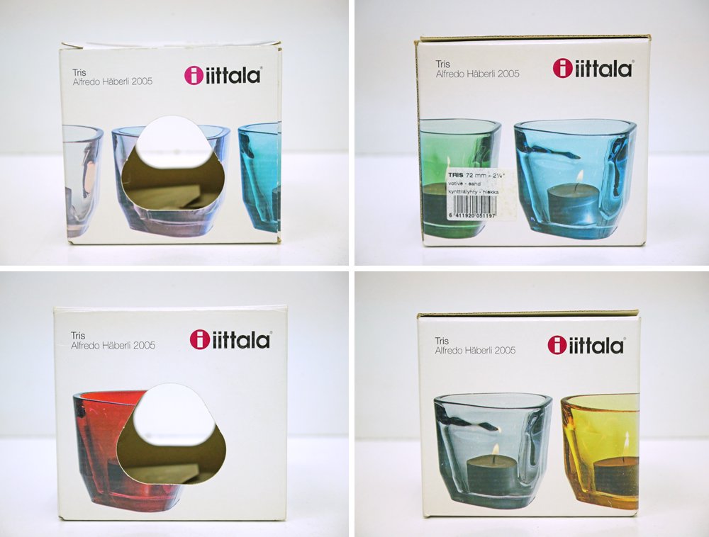 イッタラ iittala トリス Tris キャンドルホルダー サンド 箱付 アルフレッド・ハベリ Alfredo Haberli 廃番品 ●