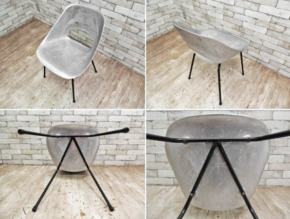 メゾンデュモンド Maisons du Monde チューリップチェア Tulip Chair 鋳造アルミニウム合金製シート 名作復刻廃番品 ピエール・ガーリッシュ Pierre Guariche ●