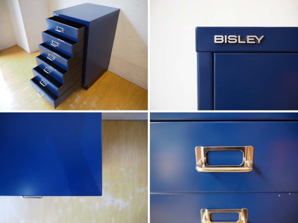ビスレー BISLEY BASICシリーズ BA3/6 6段キャビネット A3サイズ ネイビー 英国 イギリス ★