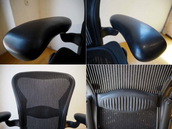 ハーマンミラー Herman Miller アーロンチェア Bサイズ スタンダード ランバーサポート バナナクッション交換済 正規品★