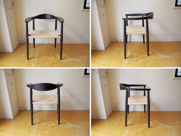 ハンス・J・ウェグナー 名作 ザ・チェア The Chair リプロダクト アッシュ材 ペーパーコード ブラック B ★