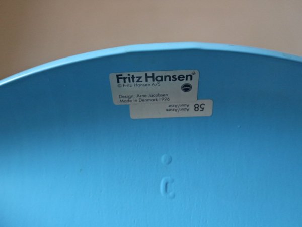 フリッツハンセン Fritz Hansen セブンチェア 廃番カラー 水色 AZUR アルネヤコブセン 北欧 プライウッド ダイニングチェア ◎