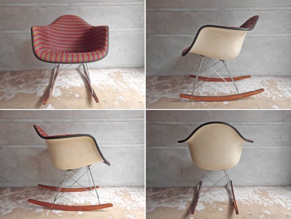 ハーマンミラー Herman Miller モダンファニチャーセールス アームシェルチェア C&R Eames アプホルスター オリジナルジラルド生地 チャールズ＆レイ イームズ 希少♪