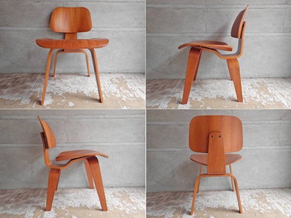 ハーマンミラー Herman Miller プライウッドダイニングチェア DCW チェリー C&R イームズ ♪