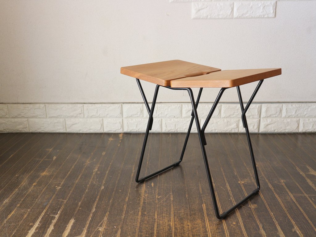 メトロクス METROCS ソリッドスツール Solid Stool オーク材 スチール脚 ブラック 渡辺力 ミッドセンチュリー ◎