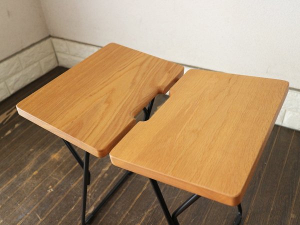 メトロクス METROCS ソリッドスツール Solid Stool オーク材 スチール脚 ブラック 渡辺力 ミッドセンチュリー ◎