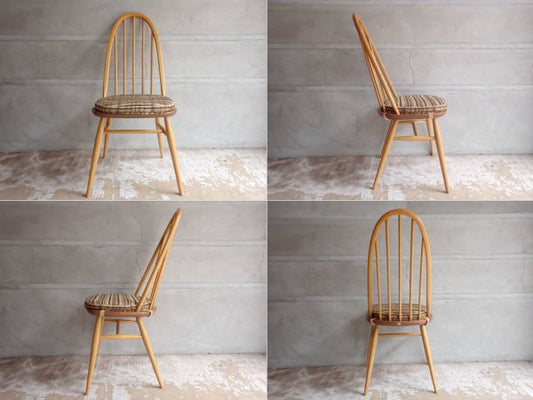 アーコール Ercol クェーカーチェア Quaker Chair クッション付き ダイニングチェア エルム材 英国 UKビンテージ ♪