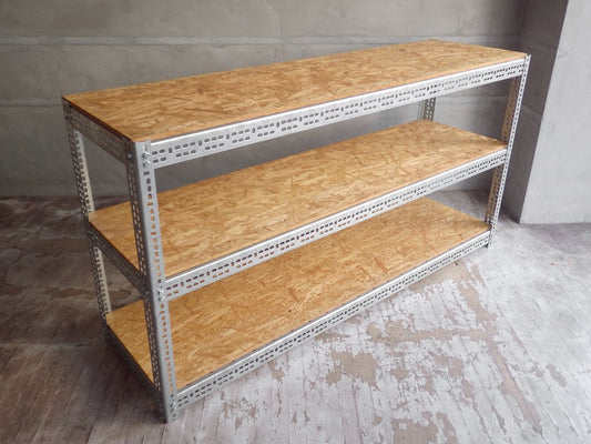 リオン LYON アングルシェルフ SLOTTED ANGLE SHELF W160 インダストリアル P.F.S取扱い ♪