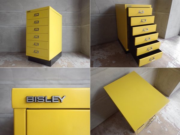 ビスレー BISLEY BASICシリーズ BA3/6 A3 キャビネット 抽斗6杯 イエロー オフィス家具 英国 ♪