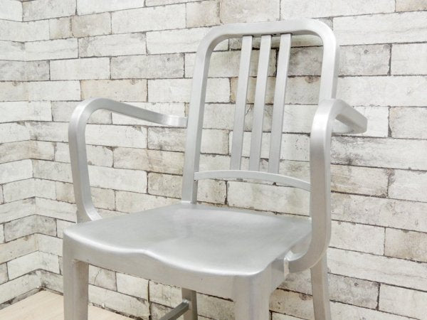 エメコ EMECO ネイビー アームチェア NAVY ARMCHAIR アルミ ALUMINUM BRUSHED ビンテージ A ●