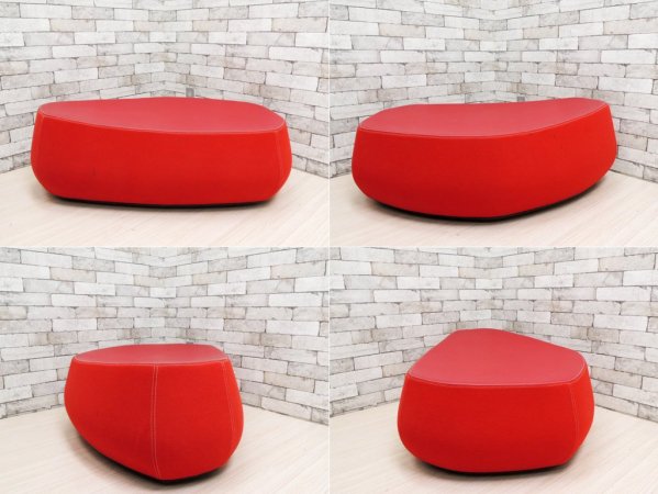 モローゾ MOROSO フィヨルド Fjord プーフ グランデ Pouf grande フットスツ―ル ベンチ レッド パトリシア・ウルキオラ 定価約25万円 ヤマギワ取扱い ●