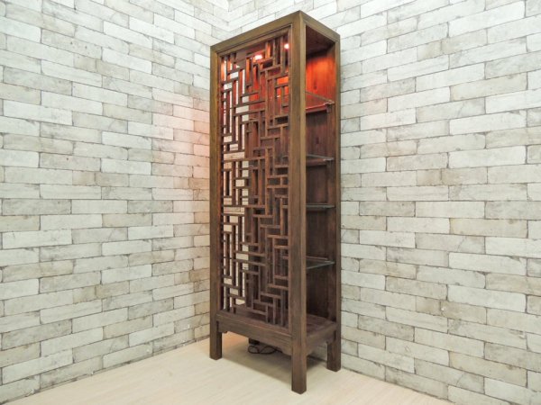 李朝家具 朝鮮棚 ディスプレイキャビネット 飾り棚 和モダン  ●