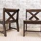カリモク karimoku ルスティック RUSTIC シリーズ ダイニングチェア 2脚セット ダークブラウン ダッチカントリースタイル 廃盤 ●