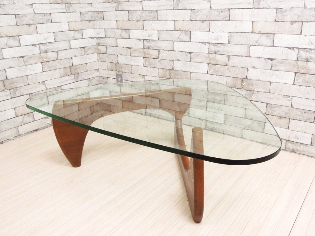 イサムノグチ Isamu Noguchi コーヒーテーブル Coffee Table ガラス天板厚19mm リプロダクト品 デザイナーズ家具 名作 ●