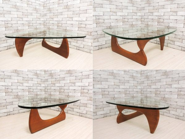 イサムノグチ Isamu Noguchi コーヒーテーブル Coffee Table ガラス天板厚19mm リプロダクト品 デザイナーズ家具 名作 ●