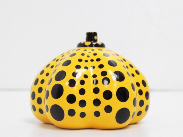 草間彌生 YAYOI KUSAMA パンプキン Pumpkin オブジェ ペーパーウェイト イエロー 水玉 ドット かぼちゃ 箱付 廃番品 ●