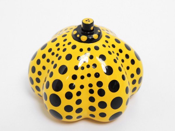 草間彌生 YAYOI KUSAMA パンプキン Pumpkin オブジェ ペーパーウェイト イエロー 水玉 ドット かぼちゃ 箱付 廃番品 ●