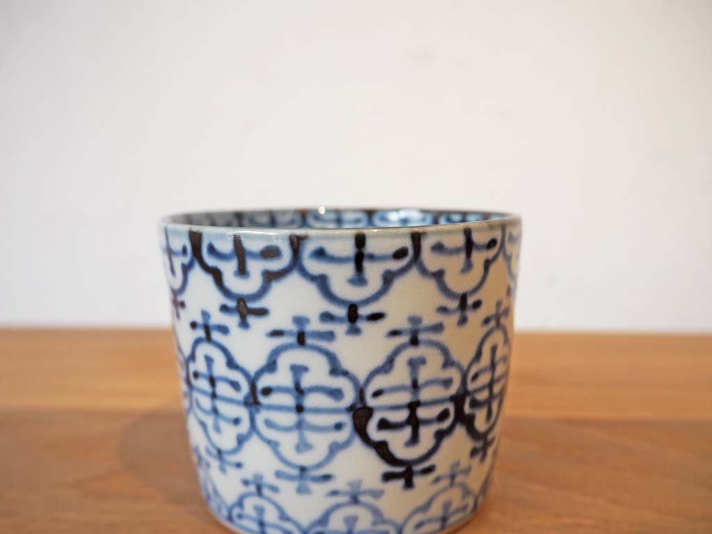 藤吉 憲典 染付瓔珞文 そばちょこ 蕎麦猪口 酒器 小鉢 陶器 現代作家 ★