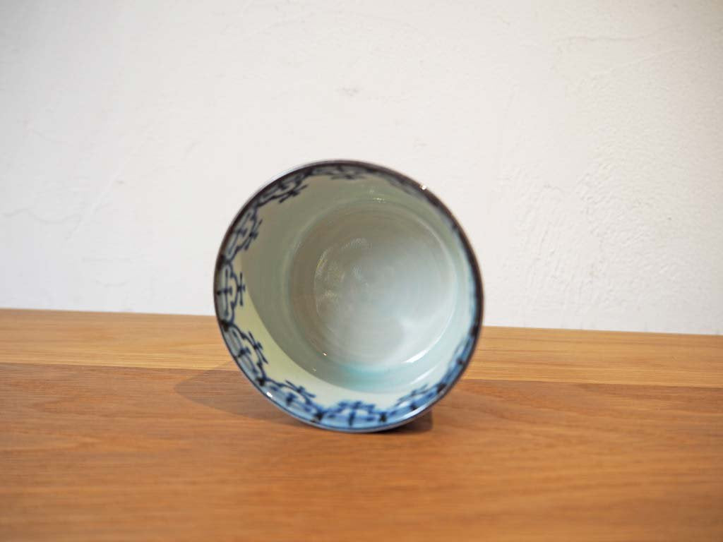 藤吉 憲典 染付瓔珞文 そばちょこ 蕎麦猪口 酒器 小鉢 陶器 現代作家 ★