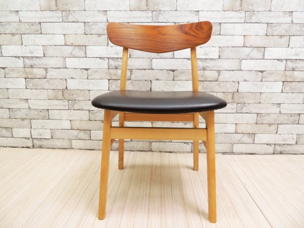 フィンダール・モブラー Findahl Mobelfabrik モスボル Mosbol ウォールナット × ビーチ × 合皮 ダイニングチェア デンマーク ●