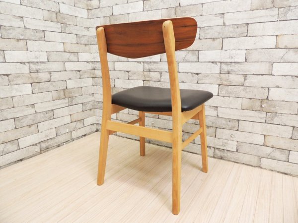 フィンダール・モブラー Findahl Mobelfabrik モスボル Mosbol ウォールナット × ビーチ × 合皮 ダイニングチェア デンマーク ●