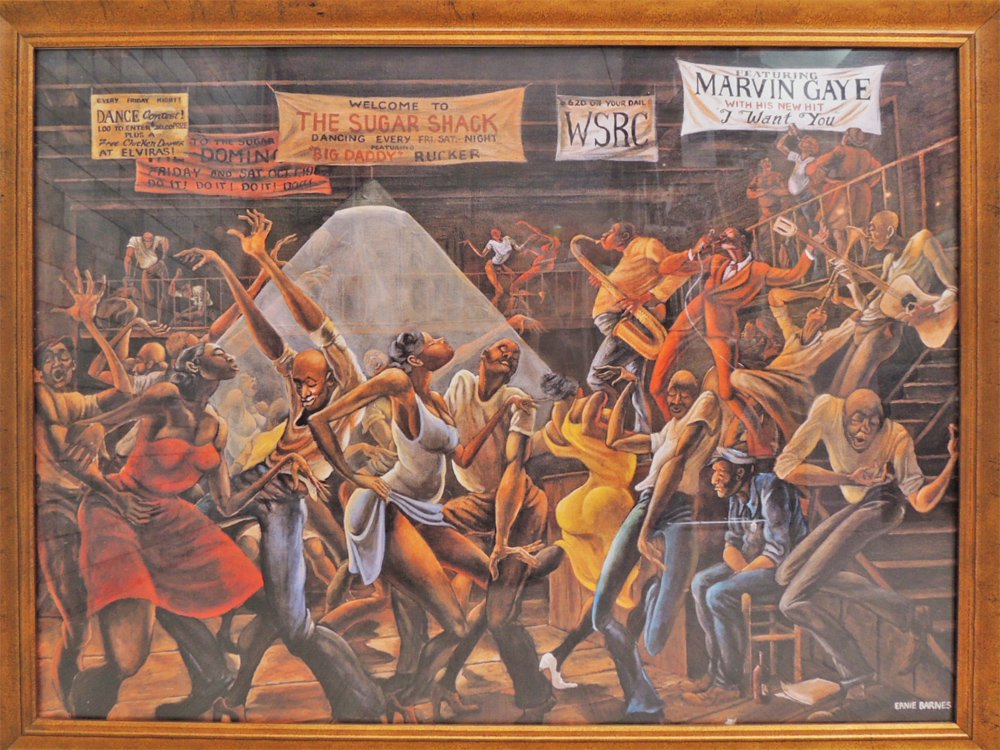 アーニーバーンズ Ernie Barnes シュガーシャック sugar shack ポスター 額装 アートフレーム マーヴィン・ゲイ Marvin Gaye●