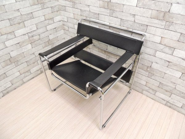 ワシリーチェア Wassily Chair 本革 マルセルブロイヤー バウハウス 名作家具 モダニズムデザイン IDC大塚家具 リプロダクト品 定価：119,880円 ●