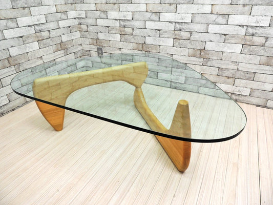 イサムノグチ Isamu Noguchi コーヒーテーブル Coffee Table ガラス天板厚15mm リプロダクト品 デザイナーズ家具 名作 ●