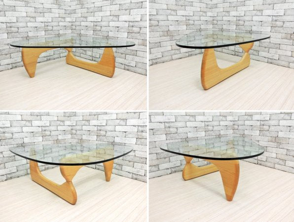 イサムノグチ Isamu Noguchi コーヒーテーブル Coffee Table ガラス天板厚15mm リプロダクト品 デザイナーズ家具 名作 ●