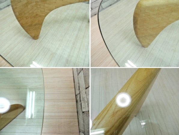 イサムノグチ Isamu Noguchi コーヒーテーブル Coffee Table ガラス天板厚15mm リプロダクト品 デザイナーズ家具 名作 ●